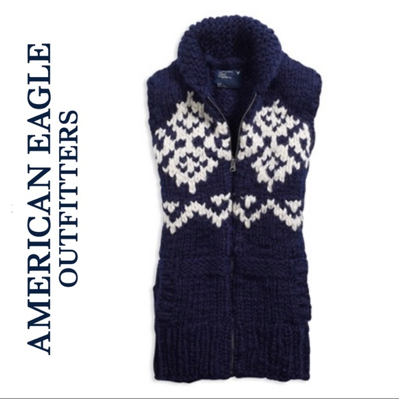 American Eagle Outfitters Sweaters - 2/$30🌼 American Eagle Outfitters Blue Chunky Vest